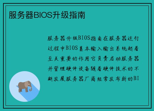 服务器BIOS升级指南